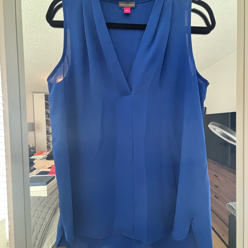 Vince Camuto Cobalt Blue V-Neck Sleeveless Camisole